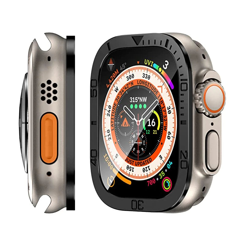 Metalen Beschermrand + Gehard Glas voor Apple Watch Ultra – 49mm | Ultra 1/2/3