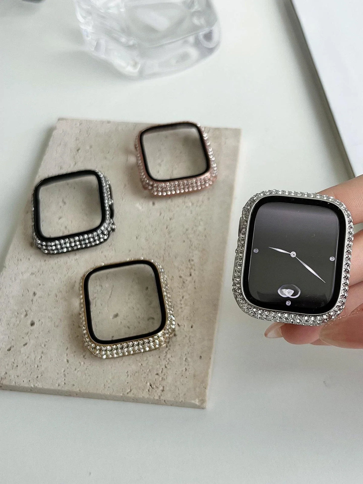 Strass Apple Watch-hoesje met gehard glas voor Apple Watch – afbeelding 4