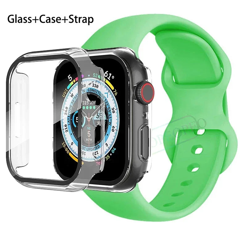 Screenprotector + Hoesje + Siliconenn Bandje voor Apple Watch – afbeelding 25