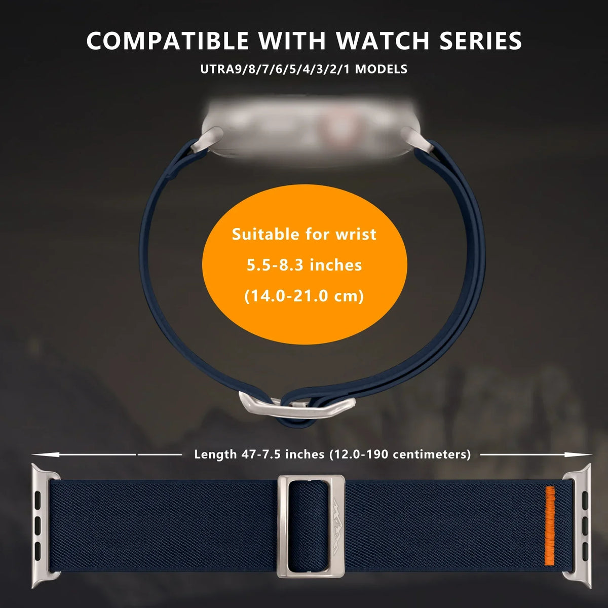 Breed Nylon Bandje voor Apple Watch – afbeelding 3
