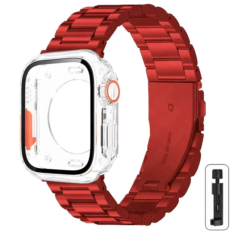 Metalen bandje + Volledig Beschermhoesje voor Apple Watch – afbeelding 9