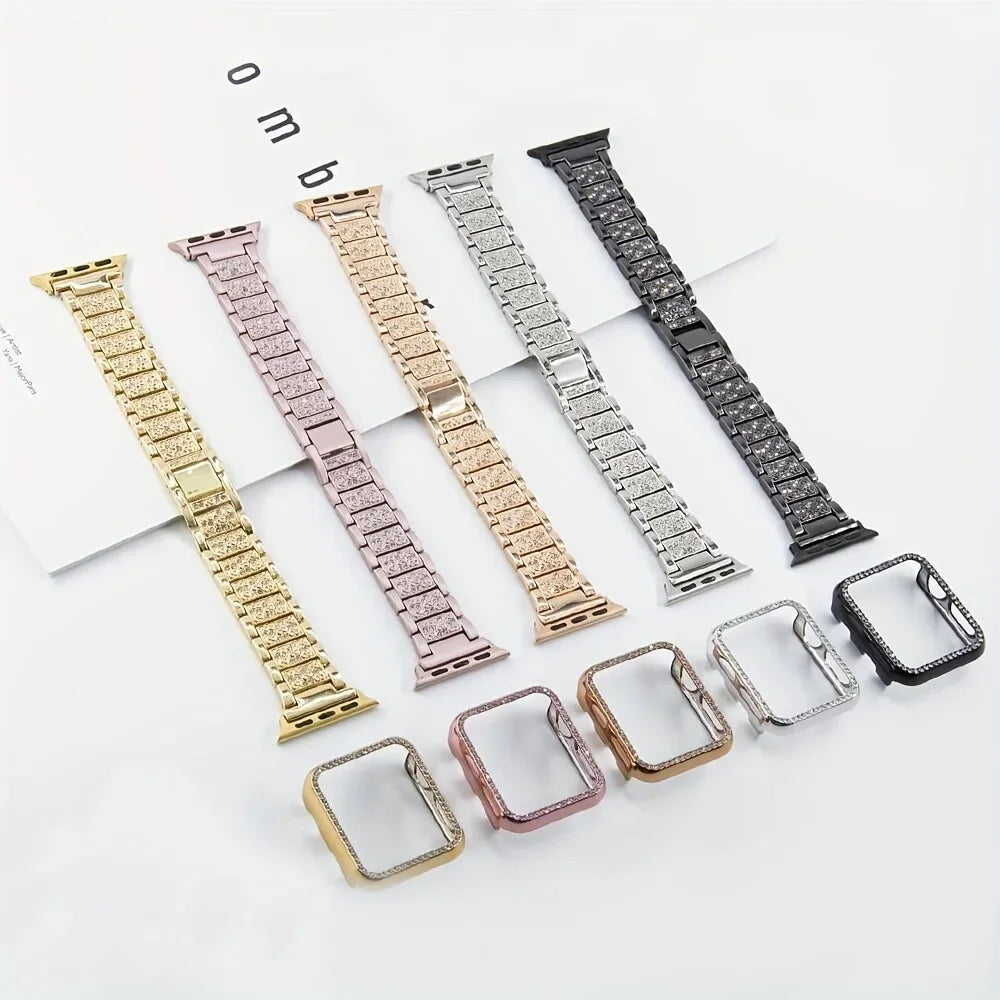 Metalen Damesband + Hoesje voor Apple Watch – afbeelding 3
