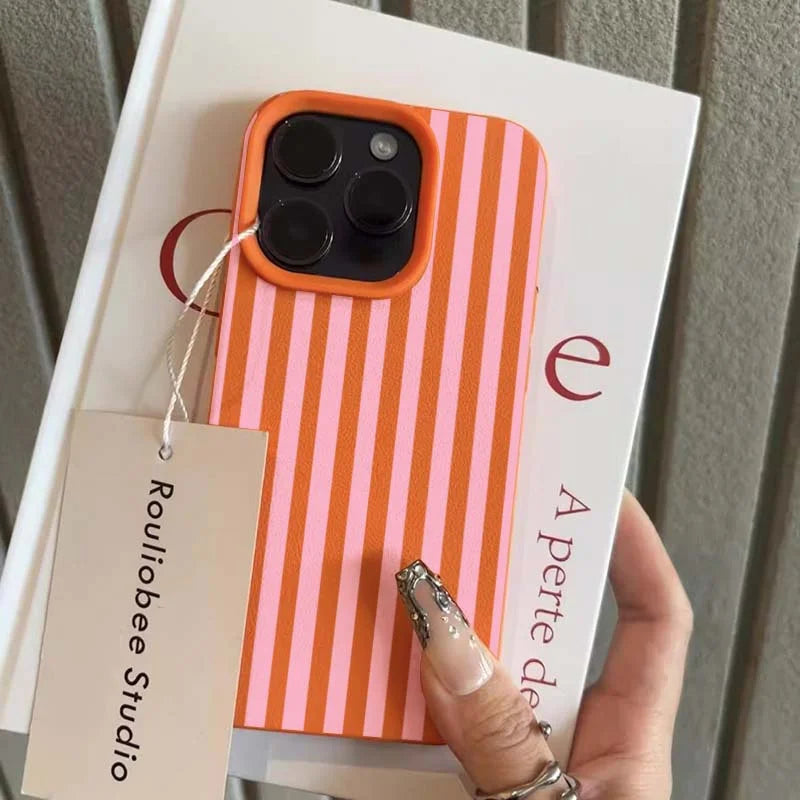 Kleurrijk gestreept Hoesje voor iPhone X-17 Pro Max – afbeelding 1