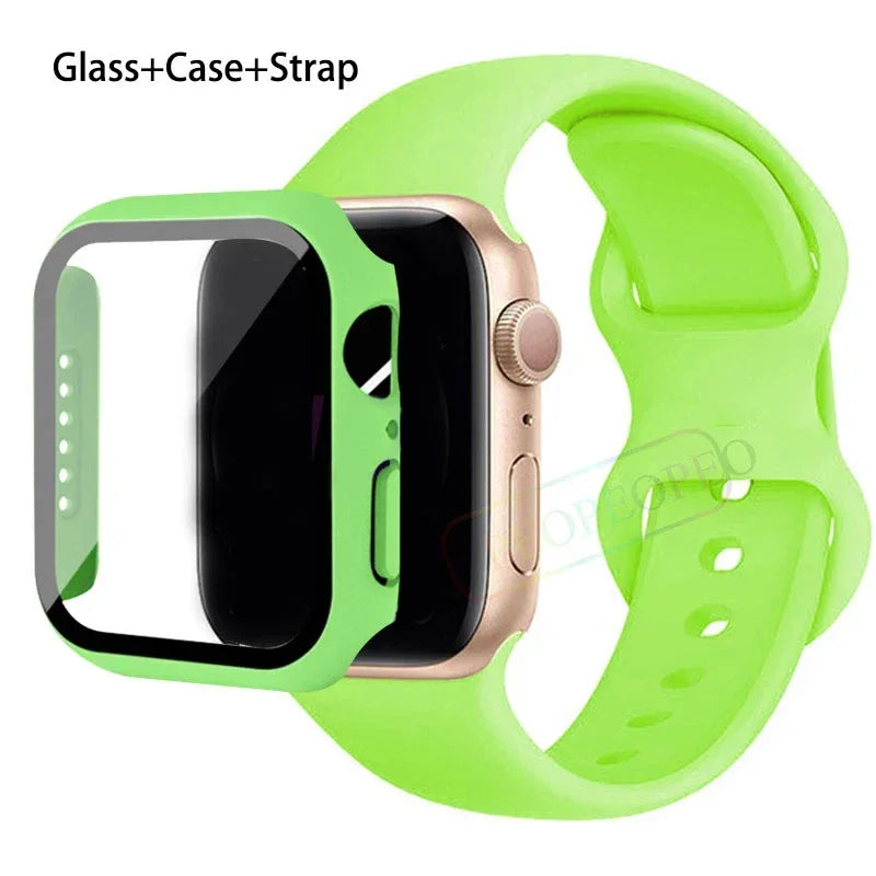 Screenprotector + Hoesje + Siliconenn Bandje voor Apple Watch – afbeelding 23