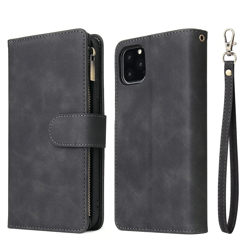 Leren Portemonnee Hoesje voor iPhone – Kaarthouder & Magnetische Sluiting – afbeelding 11
