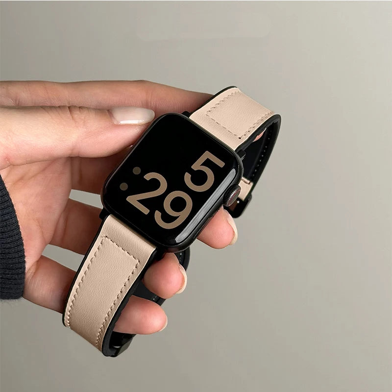 Leer + Siliconenn Bandje voor Apple Watch – afbeelding 8