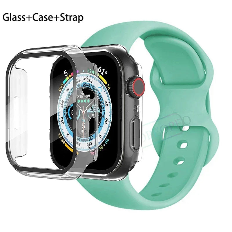 Screenprotector + Hoesje + Siliconenn Bandje voor Apple Watch – afbeelding 14