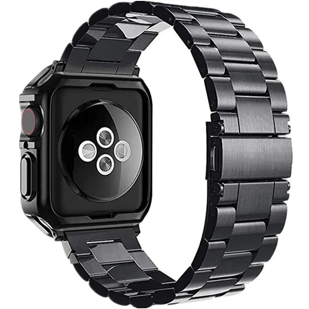 TPU Beschermhoes + Metalen bandje voor Apple Watch – afbeelding 3