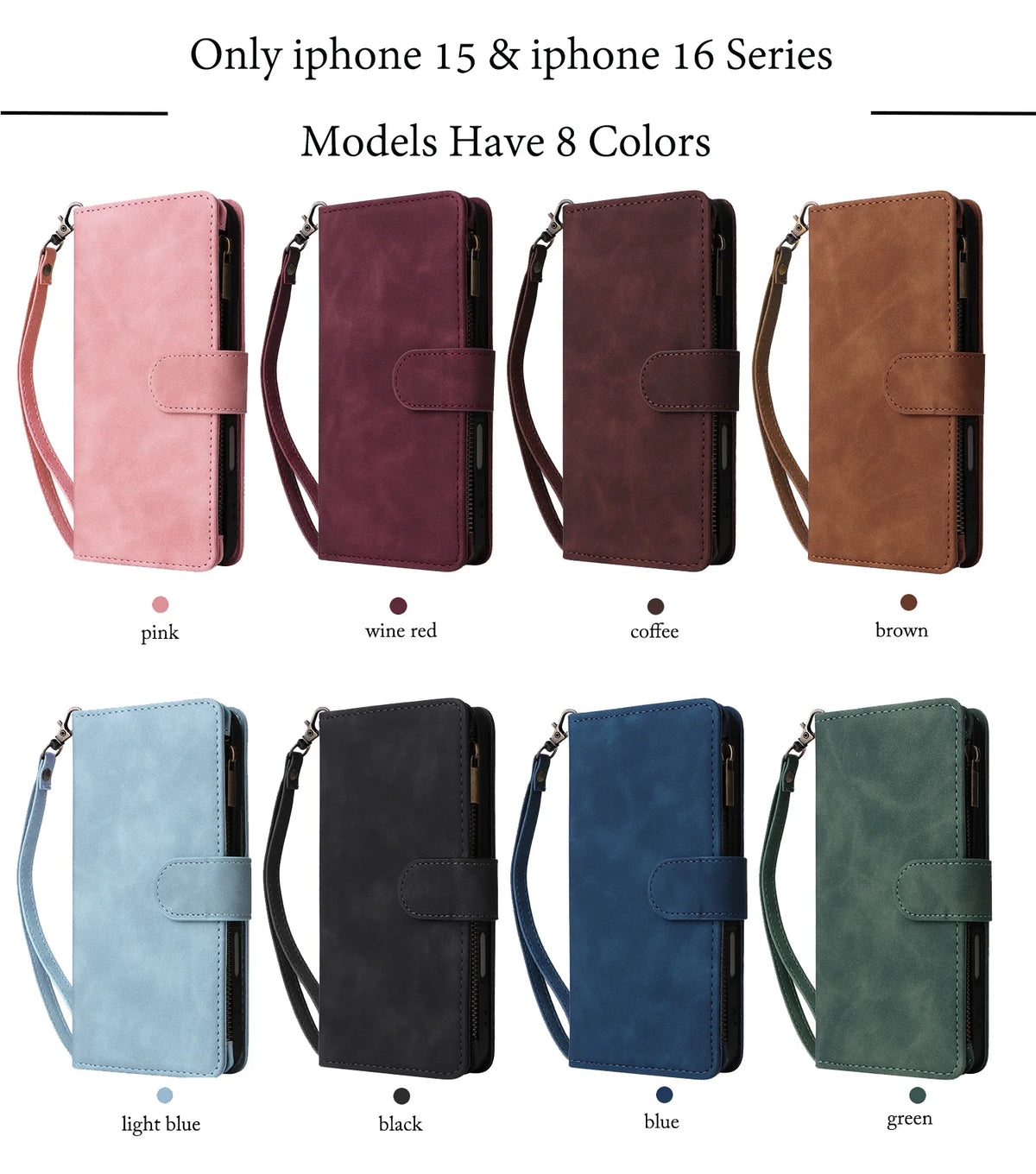 Leren Portemonnee Hoesje voor iPhone – Kaarthouder & Magnetische Sluiting – afbeelding 6