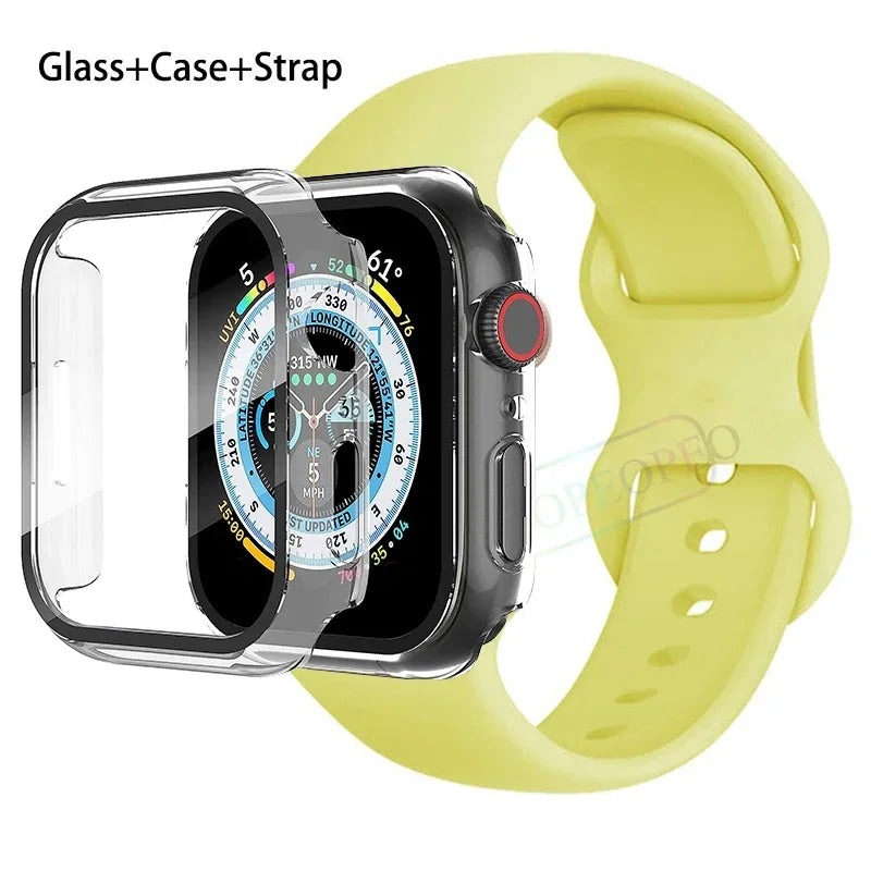 Screenprotector + Hoesje + Siliconenn Bandje voor Apple Watch – afbeelding 6