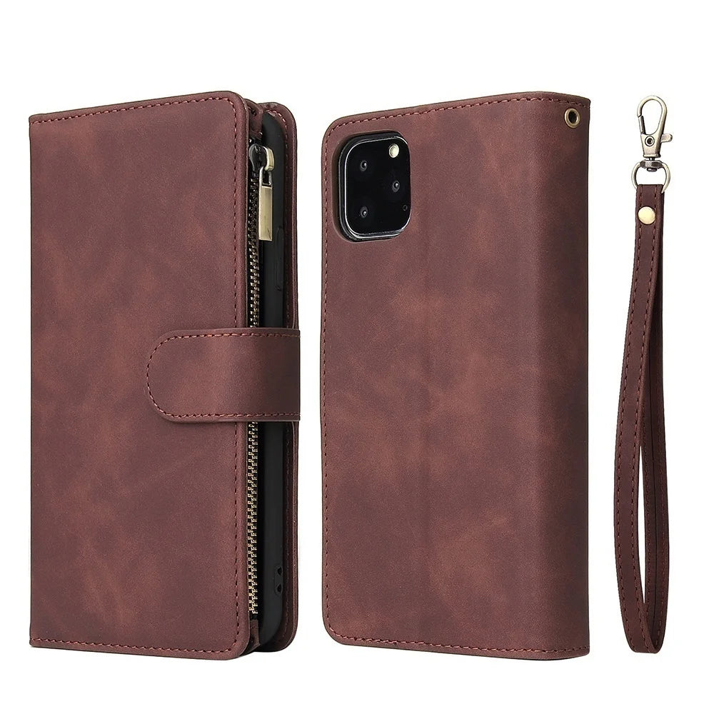Leren Portemonnee Hoesje voor iPhone – Kaarthouder & Magnetische Sluiting – afbeelding 9