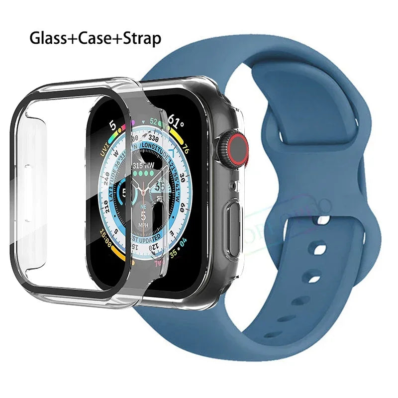 Screenprotector + Hoesje + Siliconenn Bandje voor Apple Watch – afbeelding 19