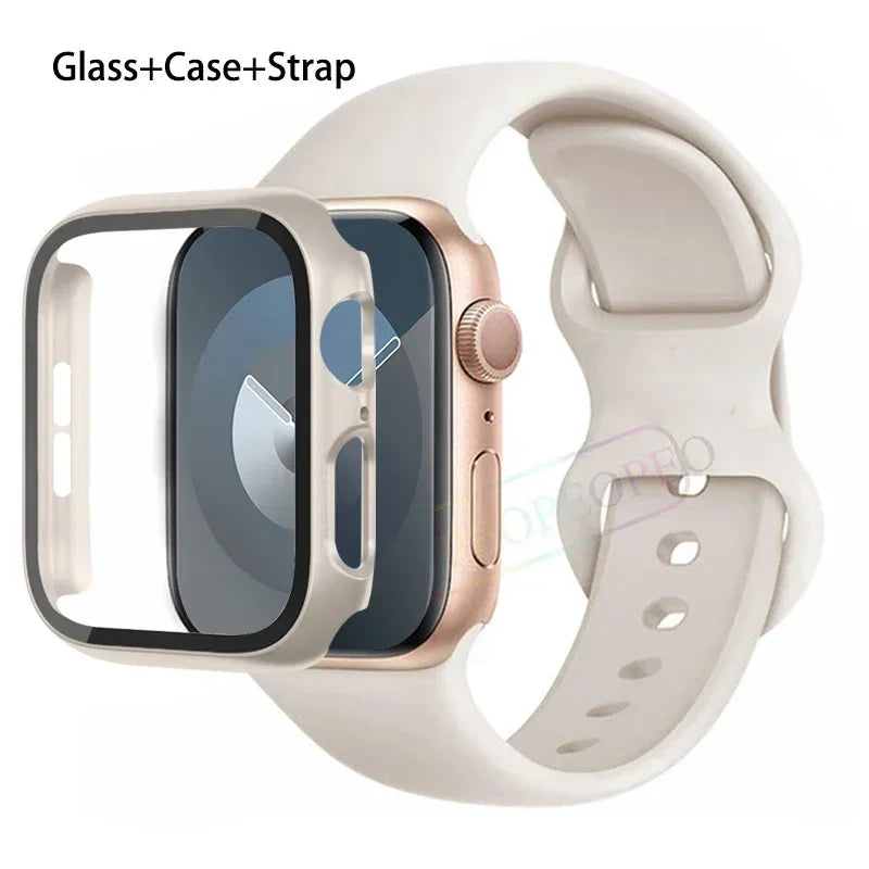 Screenprotector + Hoesje + Siliconenn Bandje voor Apple Watch – afbeelding 12