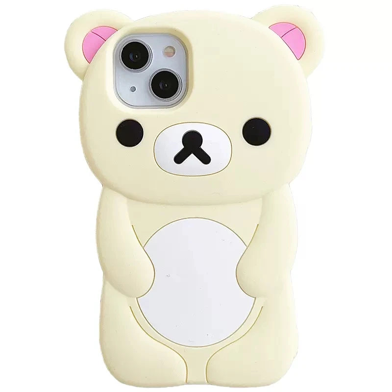 Rilakkuma Beer Siliconenn Hoesje voor iPhone 6 t/m 17 Pro Max – afbeelding 8