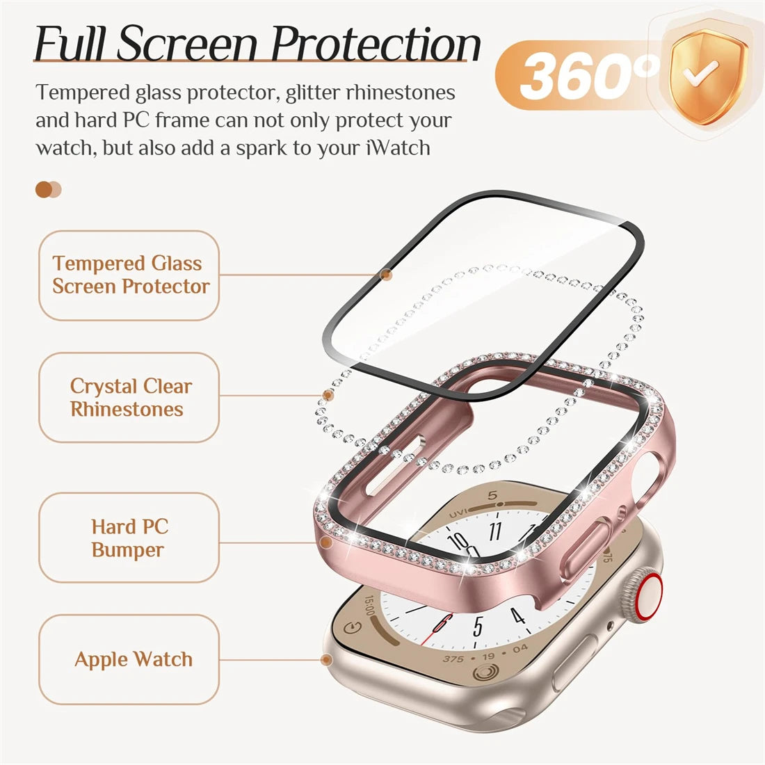 Milanese Mesh Bandje + Hoesje voor Apple Watch – afbeelding 5