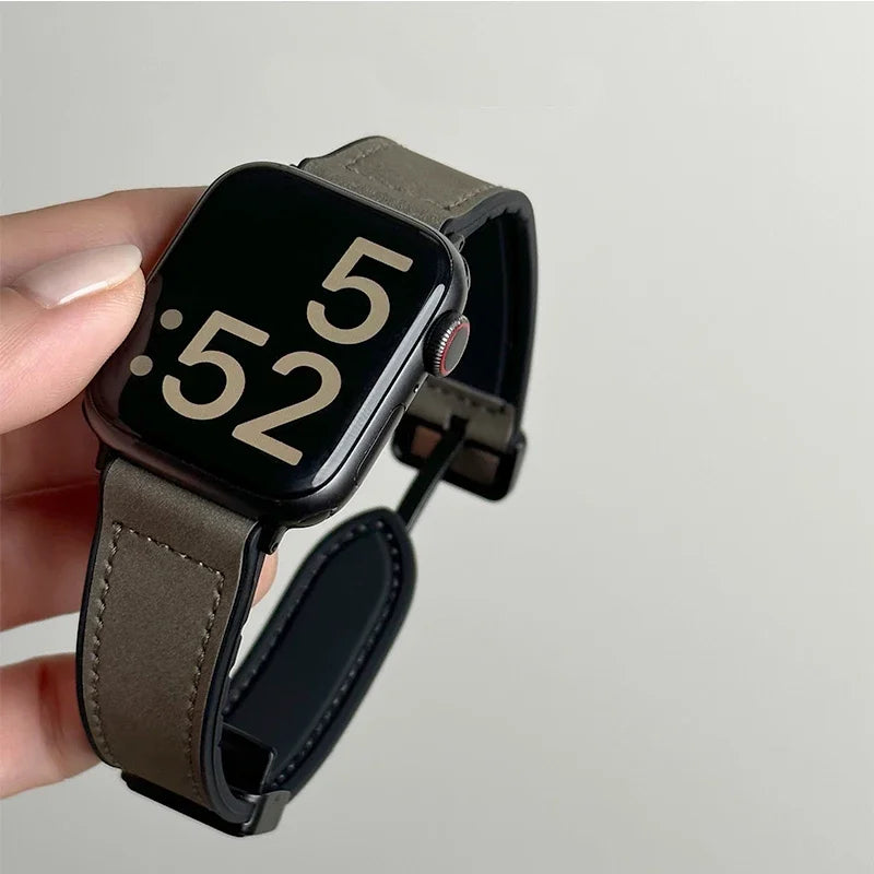 Leer + Siliconenn Bandje voor Apple Watch – afbeelding 15