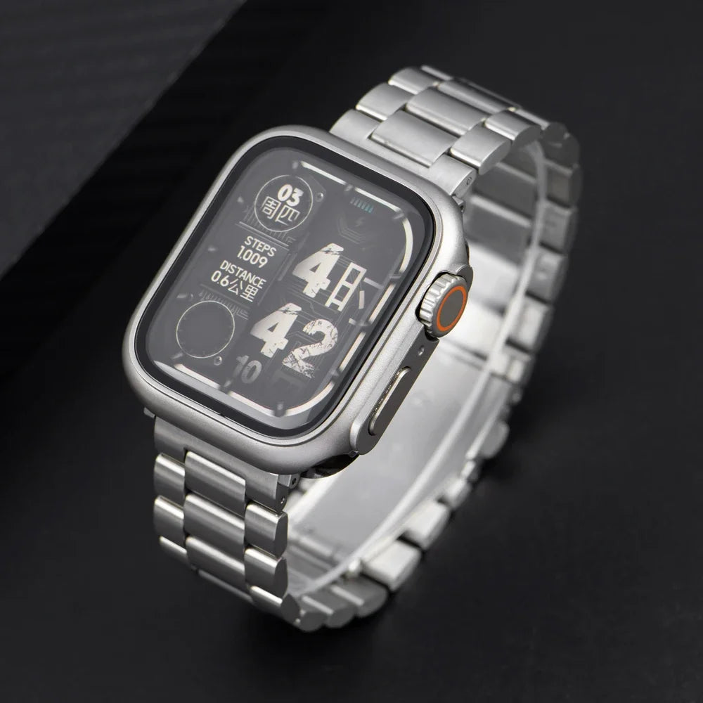 Metalen bandje + Volledig Beschermhoesje voor Apple Watch – afbeelding 2