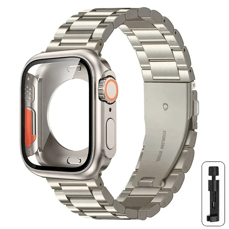 Metalen bandje + Volledig Beschermhoesje voor Apple Watch – afbeelding 8