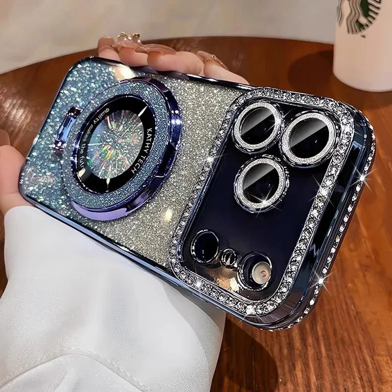 Transparant Diamantglitter Hoesje voor iPhone – MagSafe & Lensbescherming – afbeelding 7