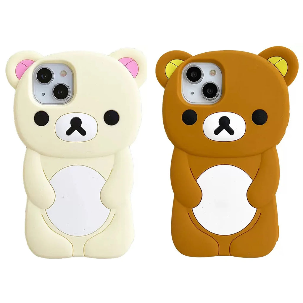 Rilakkuma Beer Siliconenn Hoesje voor iPhone 6 t/m 17 Pro Max – afbeelding 1