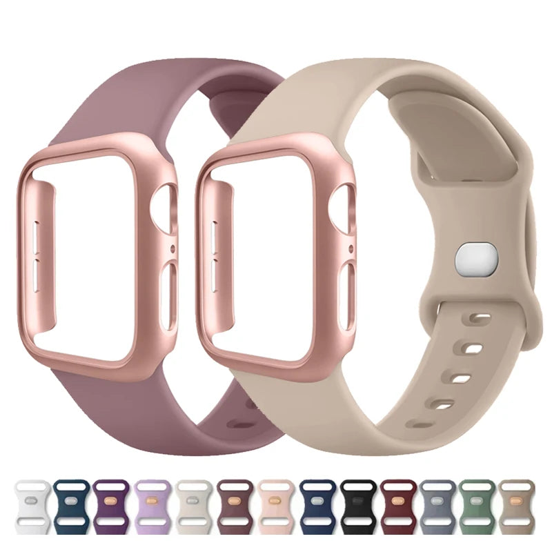 Siliconenn Bandje + Hoesje voor Apple Watch – afbeelding 1