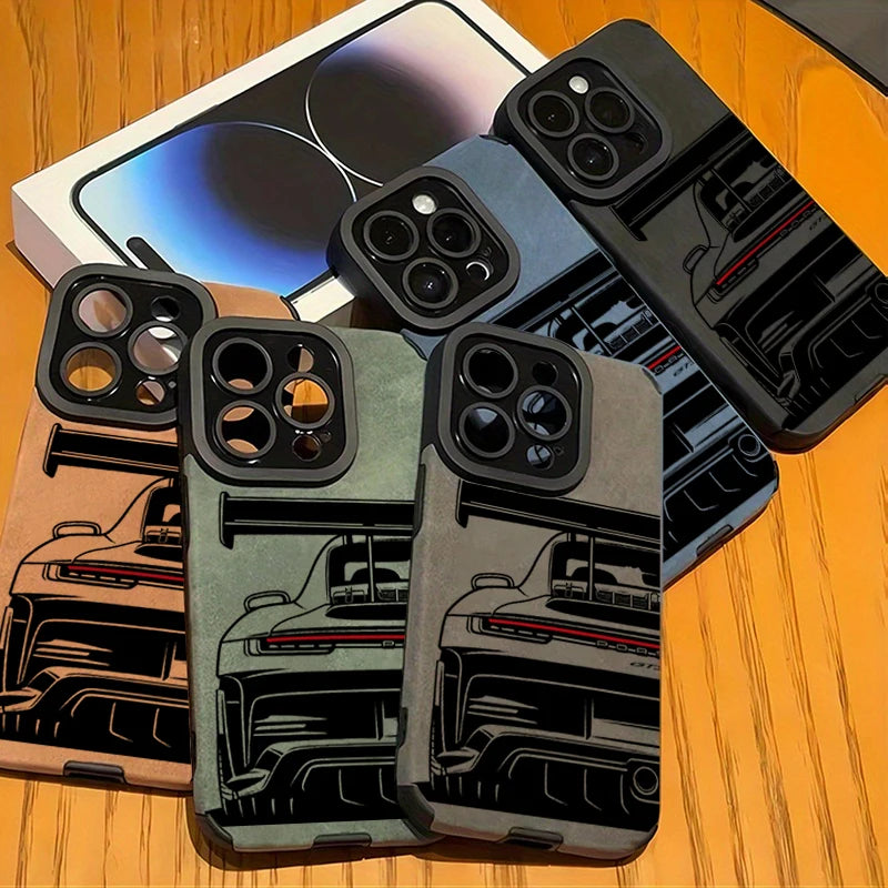 Sportwagen Telefoonhoesje voor iPhone – Kunstleer Beschermhoes – afbeelding 3