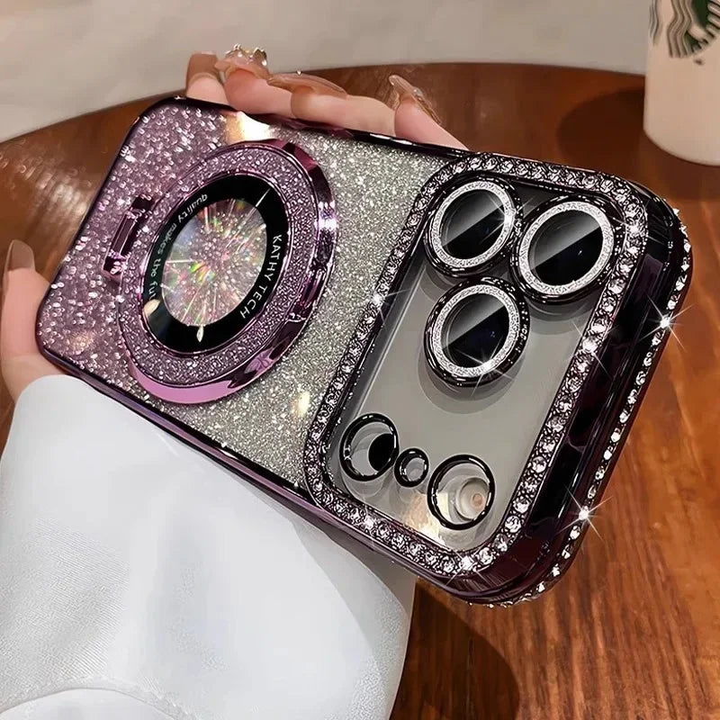 Transparant Diamantglitter Hoesje voor iPhone – MagSafe & Lensbescherming – afbeelding 11