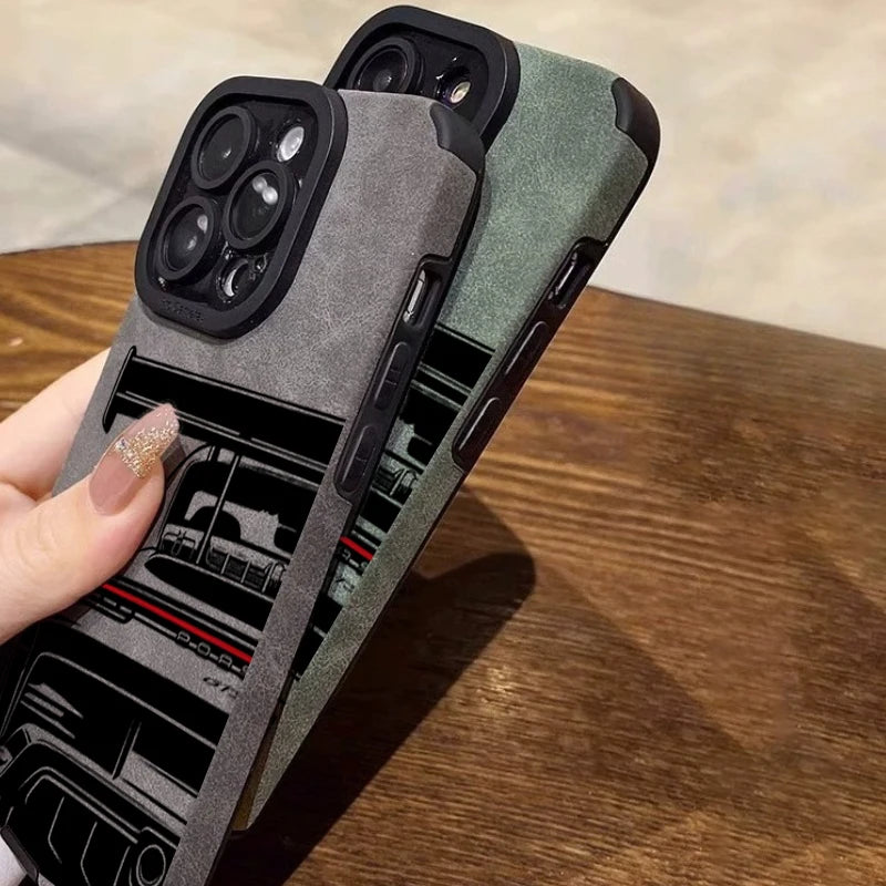 Sportwagen Telefoonhoesje voor iPhone – Kunstleer Beschermhoes – afbeelding 2