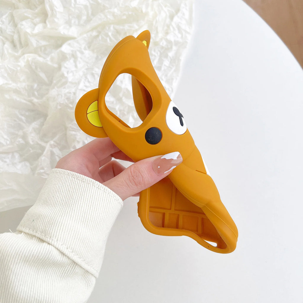 Rilakkuma Beer Siliconenn Hoesje voor iPhone 6 t/m 17 Pro Max – afbeelding 4