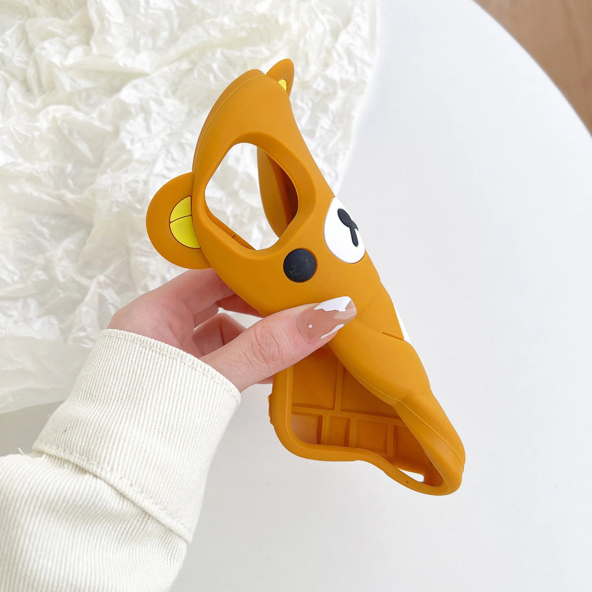 Rilakkuma Beer Siliconenn Hoesje voor iPhone 6 t/m 17 Pro Max – afbeelding 4