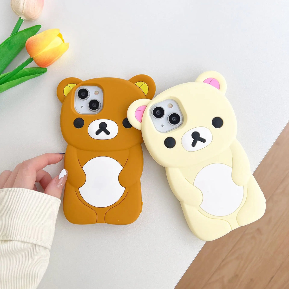 Rilakkuma Beer Siliconenn Hoesje voor iPhone 6 t/m 17 Pro Max – afbeelding 2
