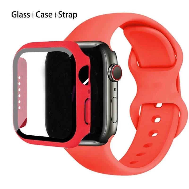 Screenprotector + Hoesje + Siliconenn Bandje voor Apple Watch – afbeelding 15