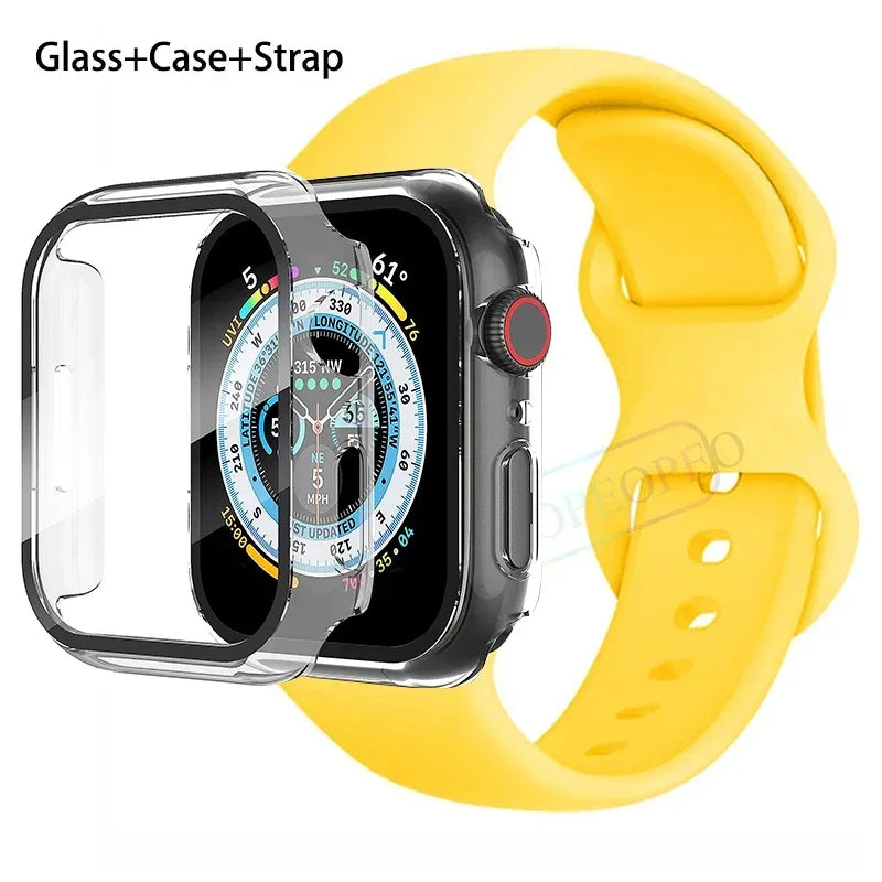 Screenprotector + Hoesje + Siliconenn Bandje voor Apple Watch – afbeelding 13