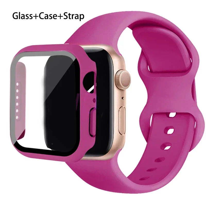 Screenprotector + Hoesje + Siliconenn Bandje voor Apple Watch – afbeelding 7