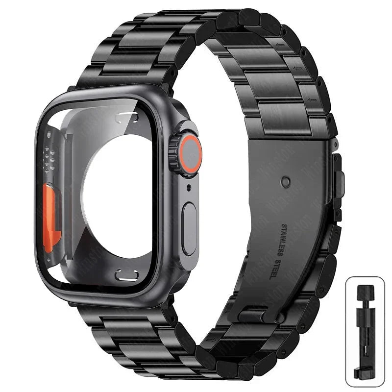 Metalen bandje + Volledig Beschermhoesje voor Apple Watch – afbeelding 10