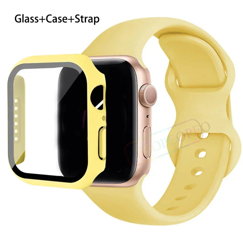 Screenprotector + Hoesje + Siliconenn Bandje voor Apple Watch – afbeelding 32