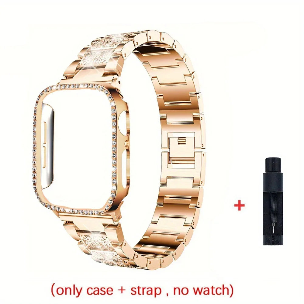 Metalen Damesband + Hoesje voor Apple Watch – afbeelding 11