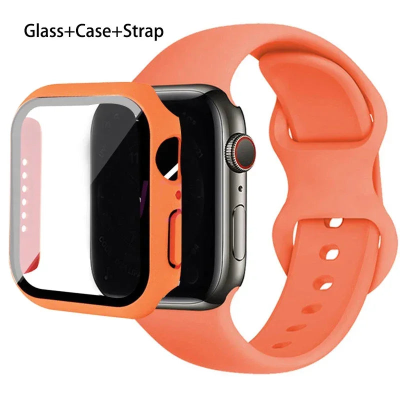 Screenprotector + Hoesje + Siliconenn Bandje voor Apple Watch – afbeelding 35