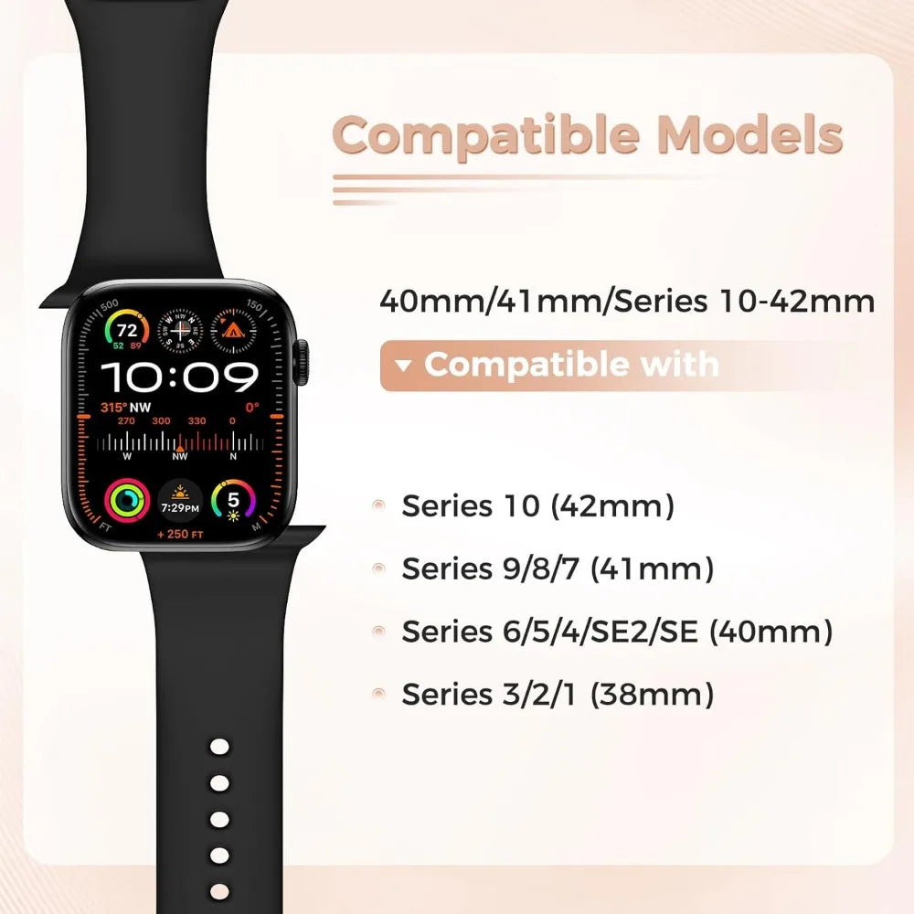 Glitter Siliconen Bandje voor Apple Watch – 40/41/42/44/45/46mm | Series 4-11 & SE