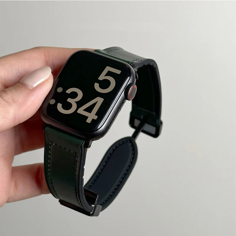 Leer + Siliconenn Bandje voor Apple Watch – afbeelding 4