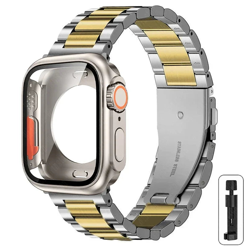 Metalen bandje + Volledig Beschermhoesje voor Apple Watch – afbeelding 12