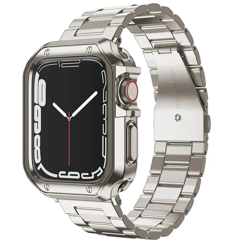 TPU Beschermhoes + Metalen bandje voor Apple Watch – afbeelding 11