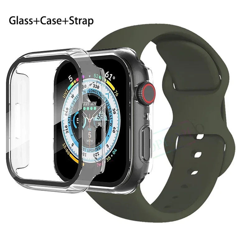 Screenprotector + Hoesje + Siliconenn Bandje voor Apple Watch – afbeelding 29