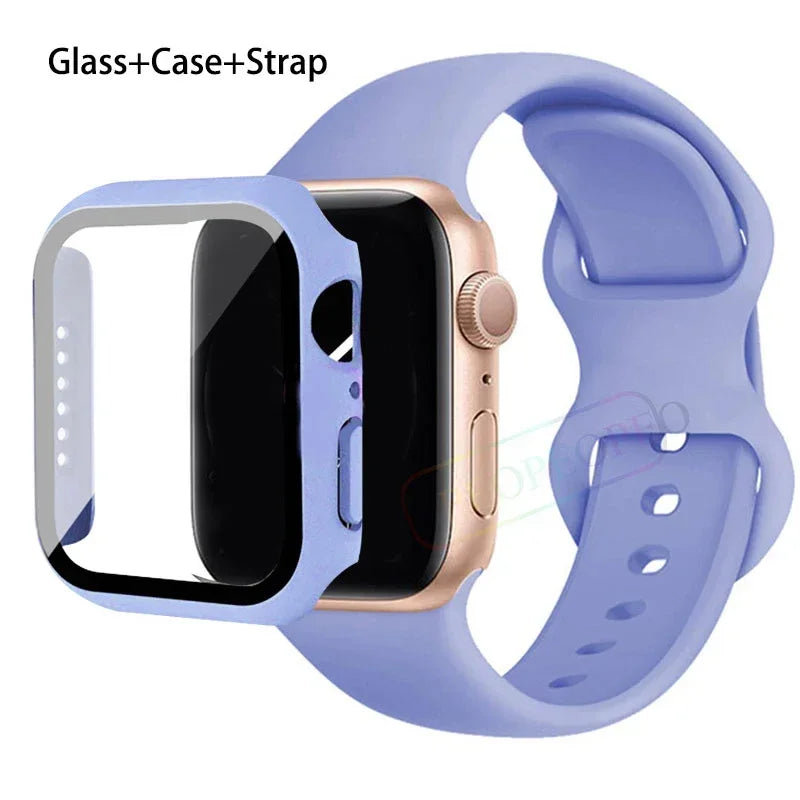 Screenprotector + Hoesje + Siliconenn Bandje voor Apple Watch – afbeelding 34