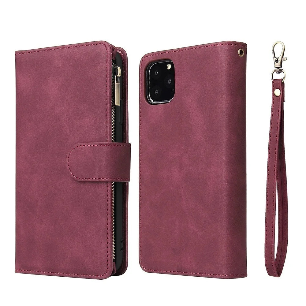 Leren Portemonnee Hoesje voor iPhone – Kaarthouder & Magnetische Sluiting – afbeelding 8