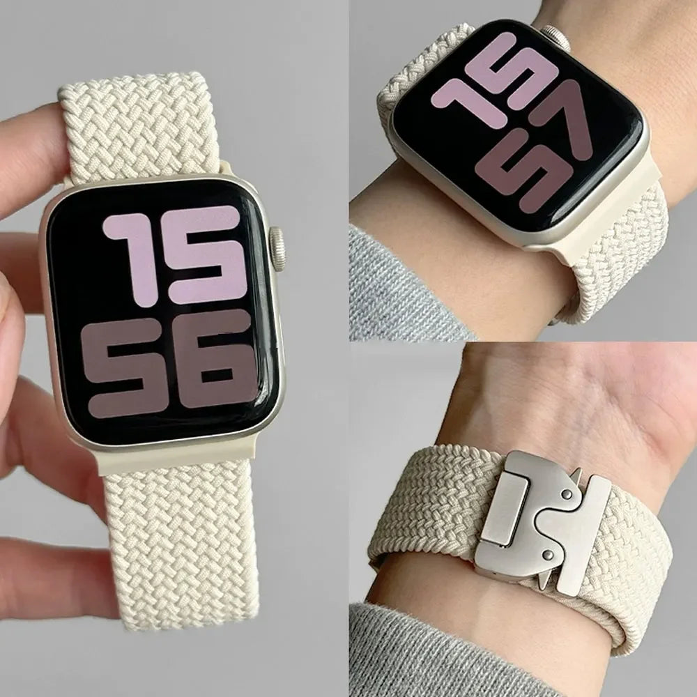 Gevlochten nylon Bandje voor Apple Watch – afbeelding 2