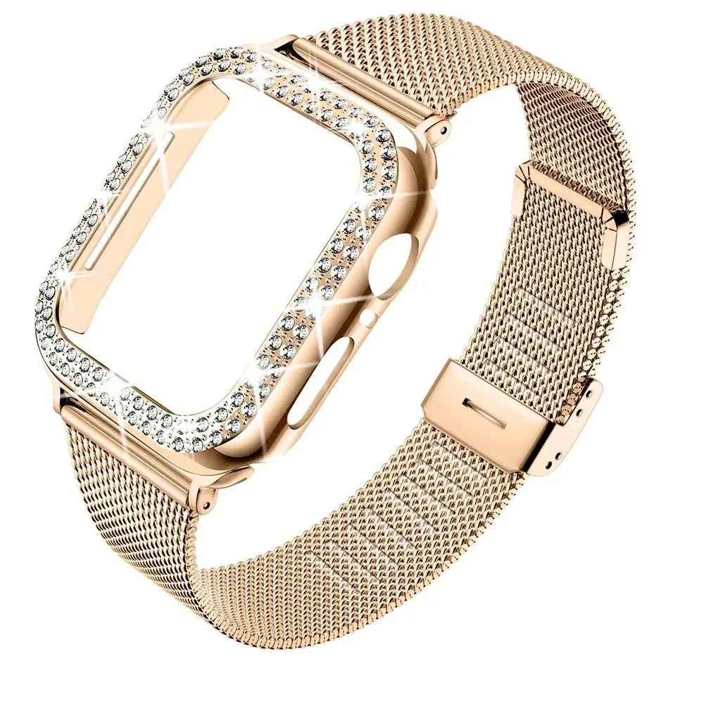Metalen Damesband + Hoesje voor Apple Watch – afbeelding 6